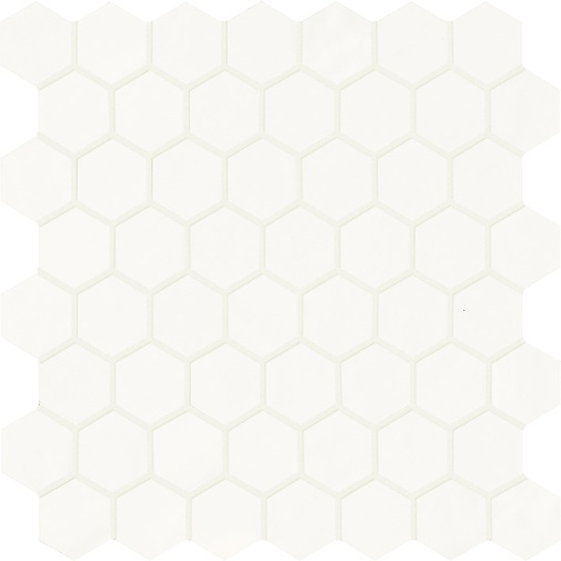 Mosaico tessere esagonali lucide, Bianco, 30x30 cm - Smooth, Dom Ceramiche