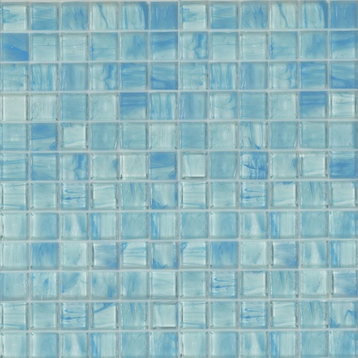 Mosaico vetroso azzurro, tessere 2,5x2,5 cm, OP 25.01 - Opera, Bisazza
