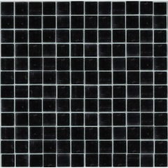 Mosaico vetroso nero opaco, tessere 2,5x2,5 cm, OP 25.04M - Opera, Bisazza	