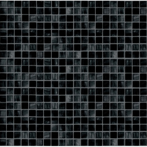 Mosaico vetroso nero, tessere 1,5x1,5 cm, con kit installazione, OP 15.04 - Opera, Bisazza