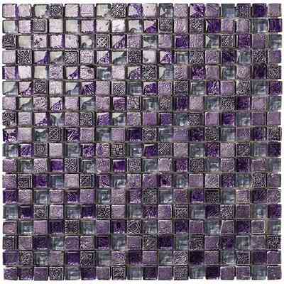 Mosaik aus Glas und lila Marmor 30x30 cm, für Wände - Eldorado, Boxer