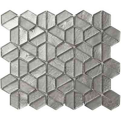 Mosaïque de verre effet hexagonal fumè 26x29,8 cm, pour murs - Samba, Boxer