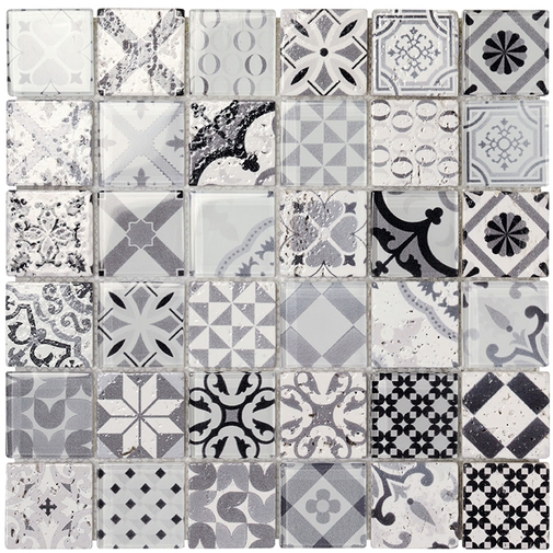 Mosaïque de verre gris vintage 30x30 - Boxer