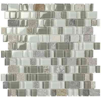 Mosaïque en ardoise et verre, pour murs, Acquamarina 30x30 cm - Multiglass, Boxer