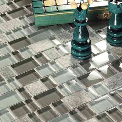 Mosaïque en ardoise et verre, pour murs, Acquamarina 30x30 cm - Multiglass, Boxer