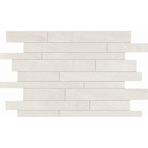 Mosaïque en grès cérame avec bandes, Blanc, 29,6x43,4 cm - Comfort S, Dom Ceramiche