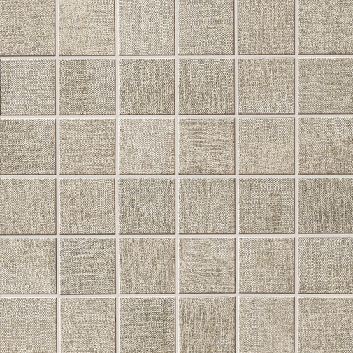 Mosaïque en grès cérame effet tissu sur résille, Beige, 30x30 cm - Tweed, Dom Ceramiche