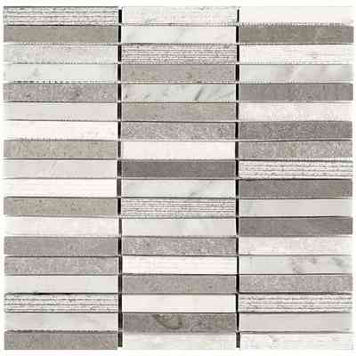 Mosaïque en marbre gris bicolore, pour sol et mur, Light Grey 30,5x30,5 - Trendy, Boxer