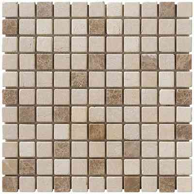 Mosaïque en marbre roulé pour sols et murs, Emperador Light Mix 30,5x30,5 cm - Soul, Boxer