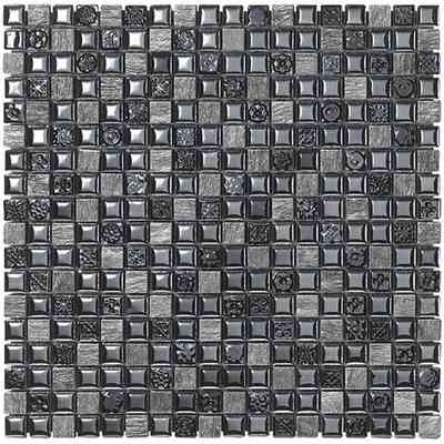 Mosaïque en pierre, céramique et résine 30x30 cm Noir pour carrelage mural - Mexical, Boxer