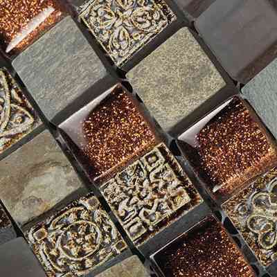 Mosaïque en pierre et verre pour carrelage mural Ruggine 30x30 cm - Colorado, Boxer