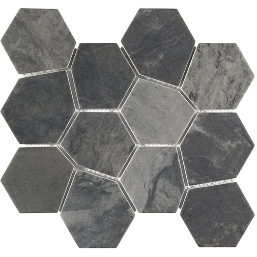 Mosaïque en pâte de verre, pour murs et sols 22,5x26cm, gris foncé - Safari, Boxer