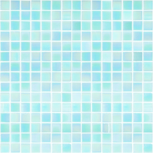 Mosaïque en verre effet nacré bleu clair GL07 avec kit de pose - Brillant, Bisazza