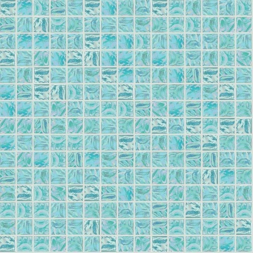 Mosaïque en verre effet nacré ondulé bleu, avec kit de pose, GW07 - Glow, Bisazza