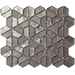 Mosaïque en verre gris gun avec éclats hexagonaux 26x29,8 cm, pour carrelage mural - Samba, Boxer