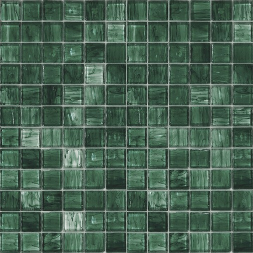 Mosaïque en verre vert, carreaux 2,5x2,5 cm, avec kit de pose, OP 25.13 - Opera, Bisazza