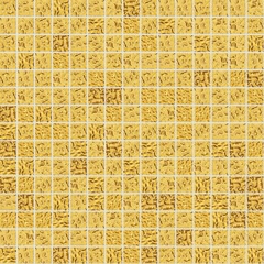 Mosaïque feuille d'or jaune carreaux 2x2 cm biseautés en relief, kit de pose - Oro Bis20.1 Bisazza