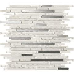 Mosaïque murale bandes de verre effet mur blanc, Blanc 30x30 cm - Reflex, Boxer