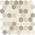 Mosaïque murale hexagonale brillante couleurs mélangées, Beige Mix Hot, 30x30 cm - Lisse, Dom Ceramiche