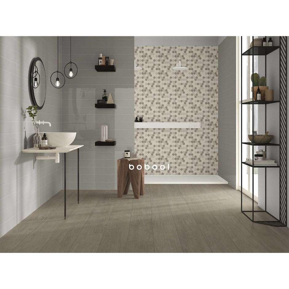 Mosaïque murale hexagonale brillante couleurs mélangées, Beige Mix Hot, 30x30 cm - Lisse, Dom Ceramiche
