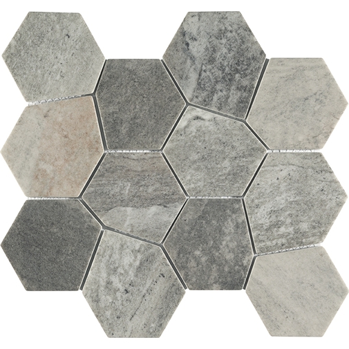 Mosaïque pâte de verre style palladien, 22,5x26cm, gris clair - Safari, Boxer