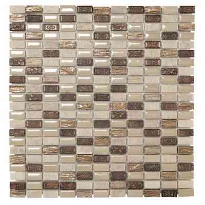 Mosaïque rectangulaire en céramique et pierre à recouvrir de couleur Ambre 29,5x30,5 cm - Panama, Boxer