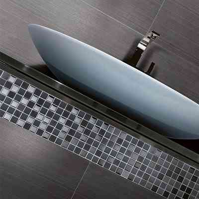 Mosaïque sol/mur ardoise 29,5x29,5 cm anthracite et verre - Siam, Boxer