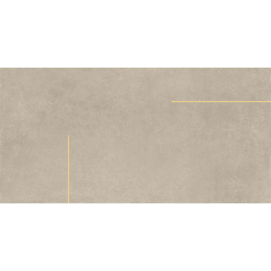 Mud concrete-effect porcelain stoneware with steel inserts, 60x120 cm - Lines 2/B, Ceramica Bardelli