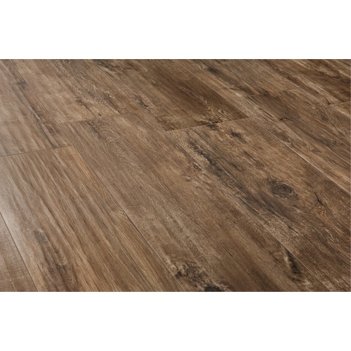 Natural wood effect porcelain stoneware, 25x150 cm, Nut - Logwood, Dom Ceramiche