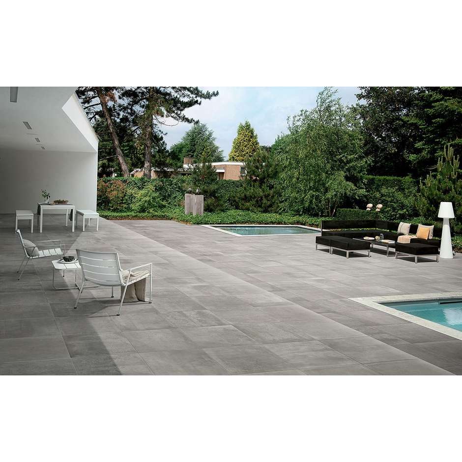 Non-slip concrete-effect outdoor stoneware Gray 75x75 Entropia, Dom Ceramiche