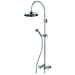 Old England shower column with 23 cm shower head, sliding hand shower and taps, chrome - Retro, Bossini