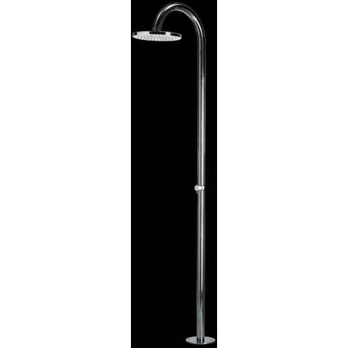 Outdoor shower column in stainless steel, with 25 cm diameter shower head and progressive mixer - Oki, Bossini