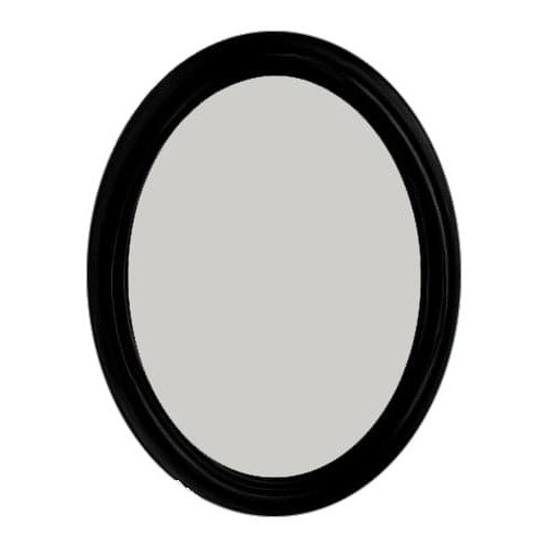 Oval belle epoque mirror with glossy black frame 90x69.5 cm - Lante Simas