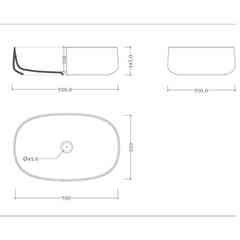 Oval countertop ceramic washbasin 55X35 - Cognac COL003 by Artceram