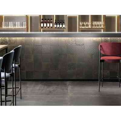 Oxidized metal effect porcelain stoneware, Black 90x90 cm - Oxidart , Ceramica Sant'Agostino