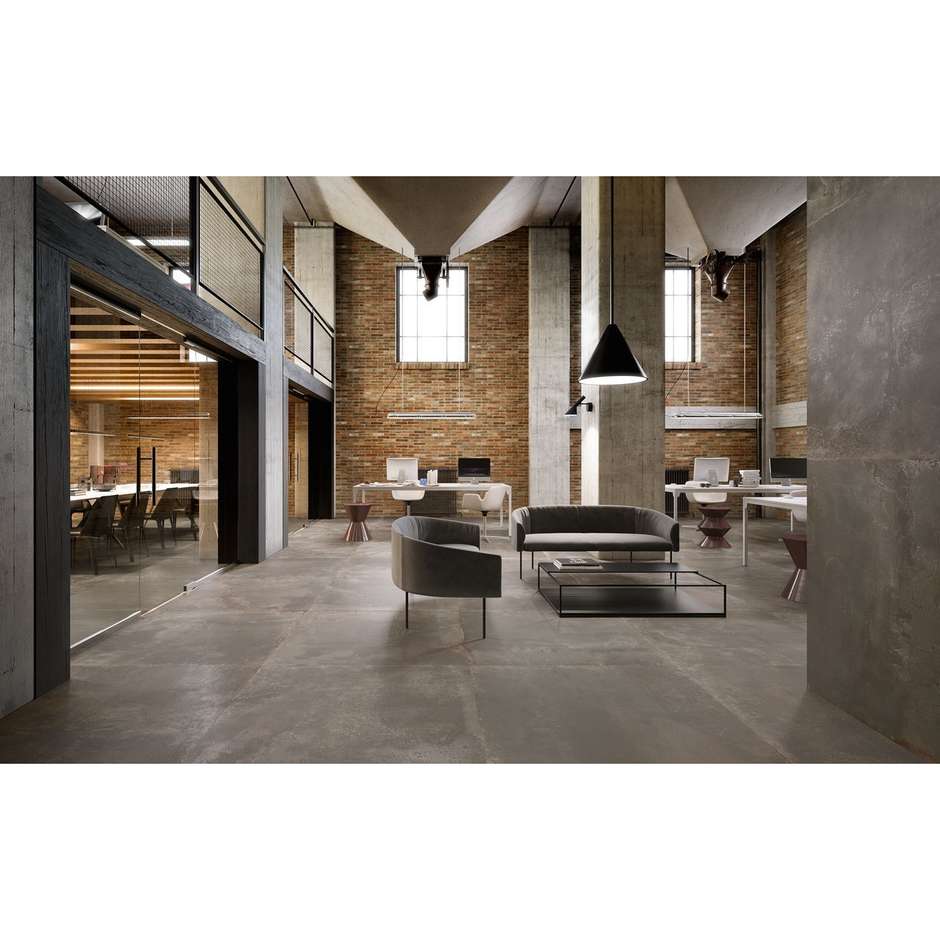 Oxidized metal effect porcelain stoneware, Iron 90x90 cm - Oxidart, Ceramica Sant'Agostino