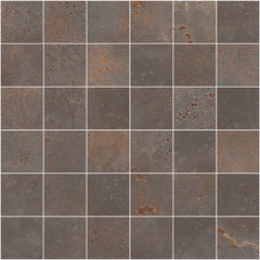 Oxidized metal effect porcelain stoneware, Mosaico Iron 30x30 cm - Oxidart, Ceramica Sant'Agostino