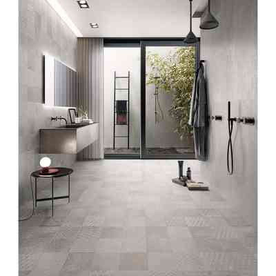 Oxidized metal effect tile, Patchwork Light 20x20 - Oxidart, Ceramica Sant'Agostino