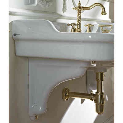 Pair of classic style washbasin shelves in white ceramic - Palladio, Sbordoni