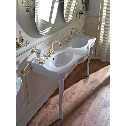 Pair of retro style legs in white ceramic - Palladio, Sbordoni