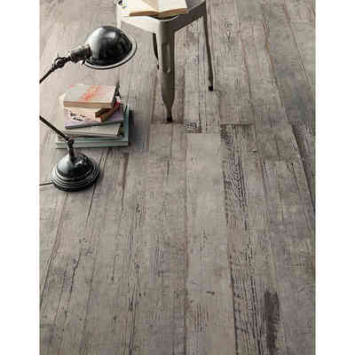 Pavimento effetto legno sverniciato, in gres porcellanato, Grey 15x120 cm - Blendart, Ceramica Sant'Agostino