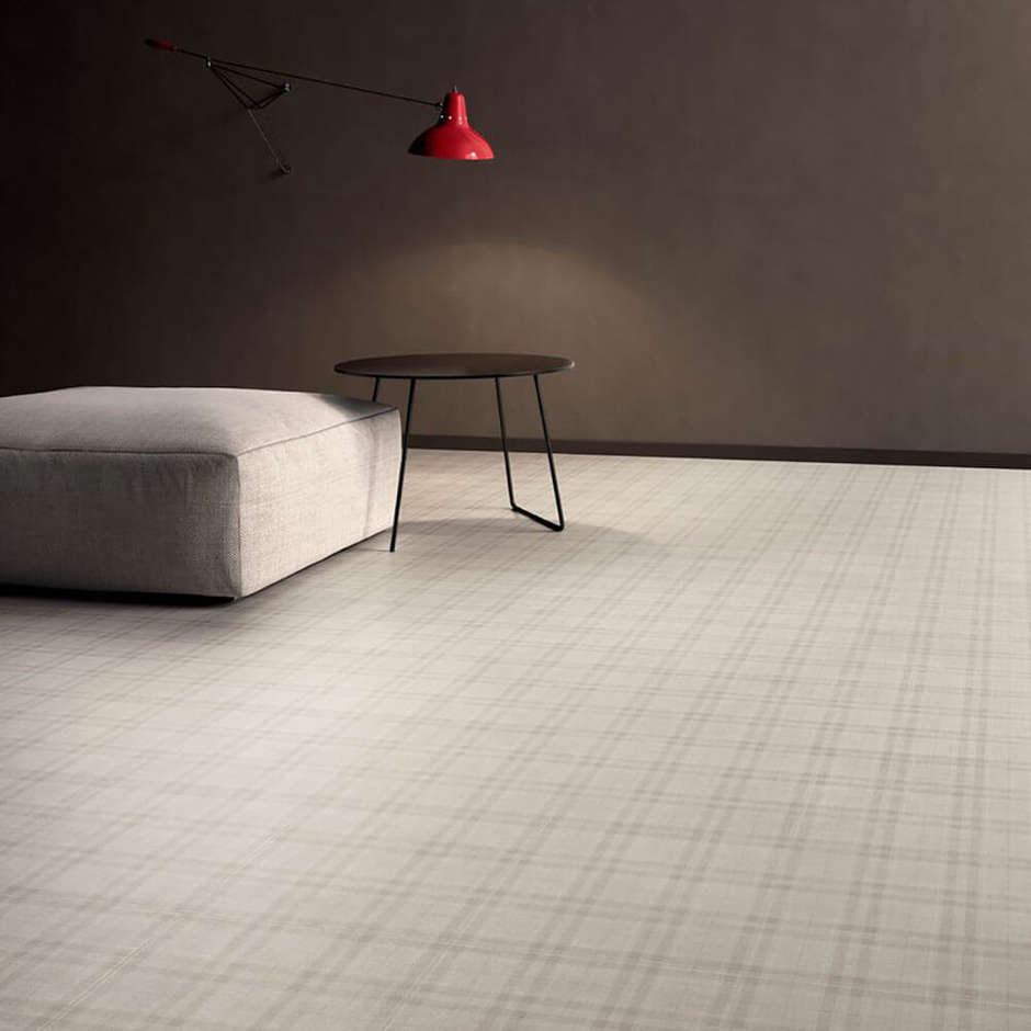 Pavimento effetto tessuto, Tartan White 60x60 cm - Set, Ceramica Sant'Agostino