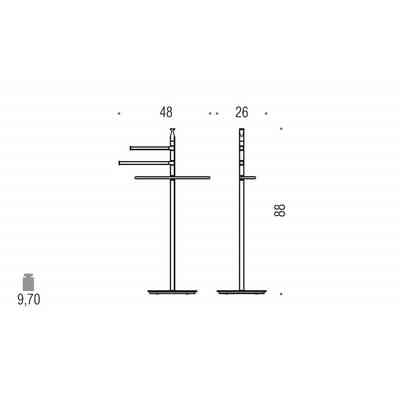 Piantana da bagno con 3 porta salviette in ottone cromato - Planets, Colombo Design