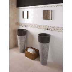 Piastrella 10x20 lucida rivestimento diamantata Bissel Bianco Mainzu