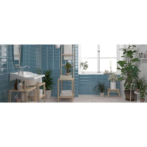 Piastrella 10x20 lucida rivestimento diamantata Bissel Blu-Grigio Mainzu