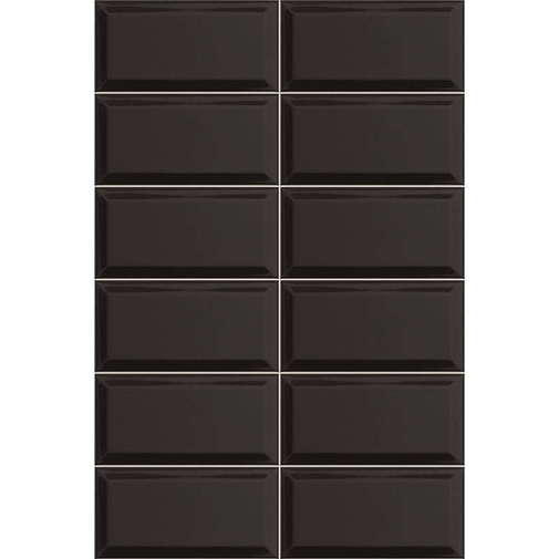 Piastrella 10x20 lucida rivestimento diamantata Bissel  Nero Mainzu