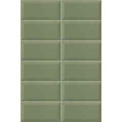 Piastrella 10x20 lucida rivestimento diamantata Bissel verde oliva Mainzu