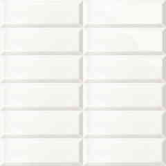 Piastrella 10x30 cm da rivestimento diamantata lucida Bissel Blanco Mainzu 