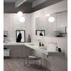 Piastrella da rivestimento con decoro onda Essenza Perla 25x75 cm Vera Dom Ceramiche