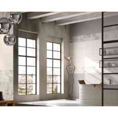 Piastrella da rivestimento con decoro onda Essenza Perla 25x75 cm Vera Dom Ceramiche